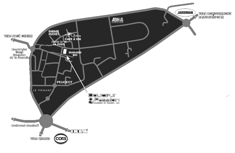 Plan d'accès Douceur & Passion à Pacé Plan d'accès Douceur & Passion à Pacé